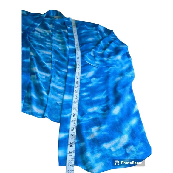 Catherines Women's 3X, 26/28W Blue,White  Cardigan/Swimsuit Cover Up,Lightweight - Picture 4 of 7